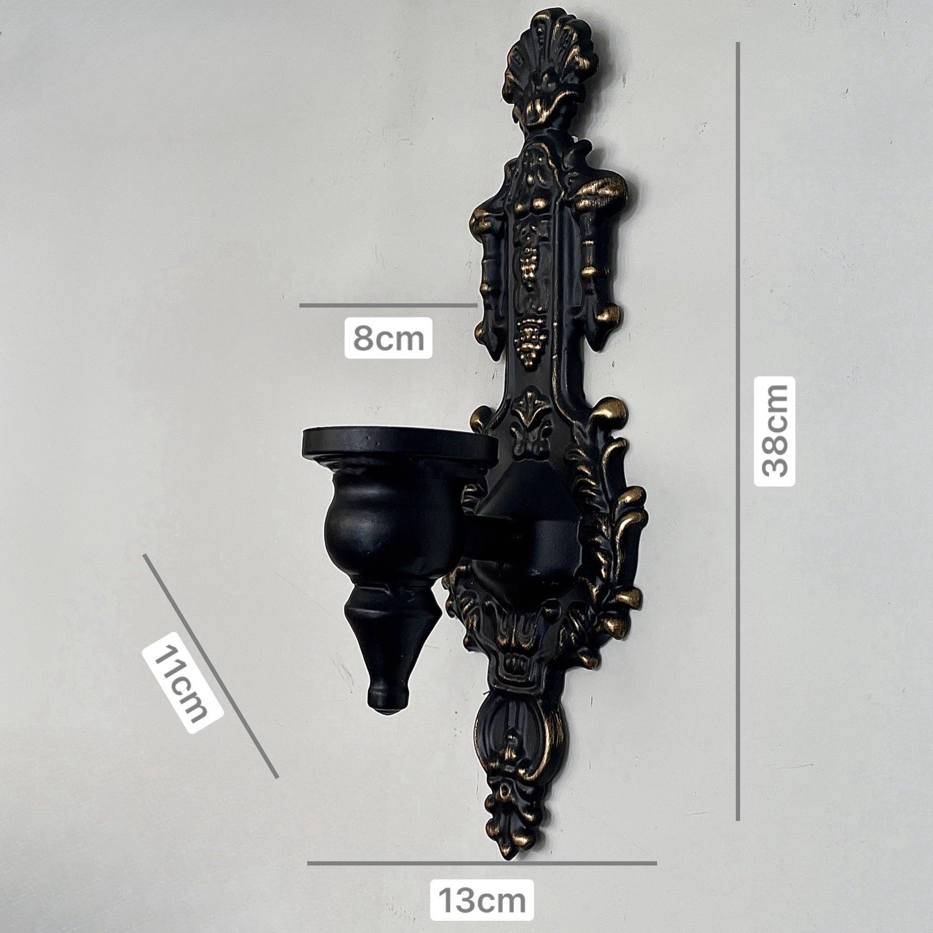 American Rustic Wall-Mounted Candle Holder, Iron Candle Stand, Country Cottage Style Home Decor, Soft Furnishing Wall Decoration