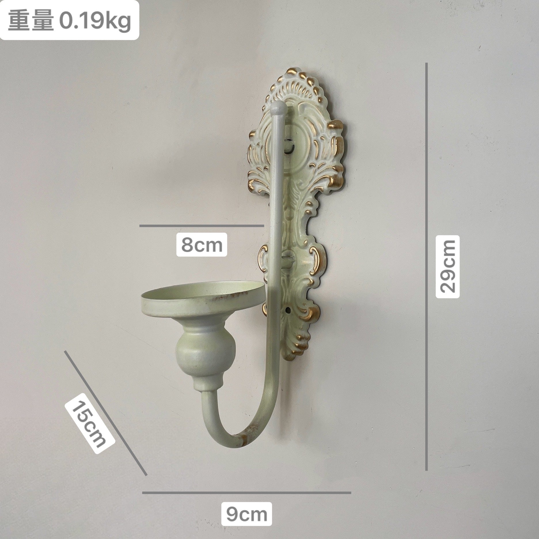 American Rustic Wall-Mounted Candle Holder, Iron Candle Stand, Country Cottage Style Home Decor, Soft Furnishing Wall Decoration