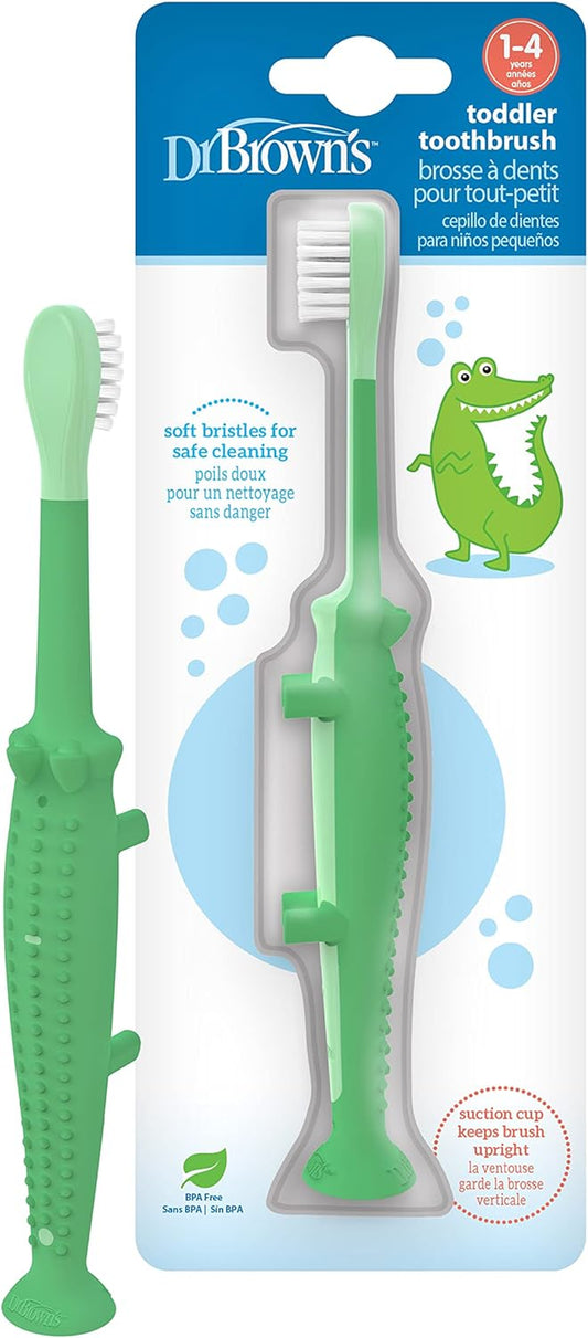 Baby and Toddler Toothbrush, Crocodile 1-Pack, 1-4 Years