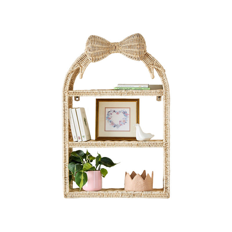 Butterfly Woven Storage Basket Wall Decoration Shelving Practical Hanging Ornament for Kids' Room and Guesthouse Woven Decor
