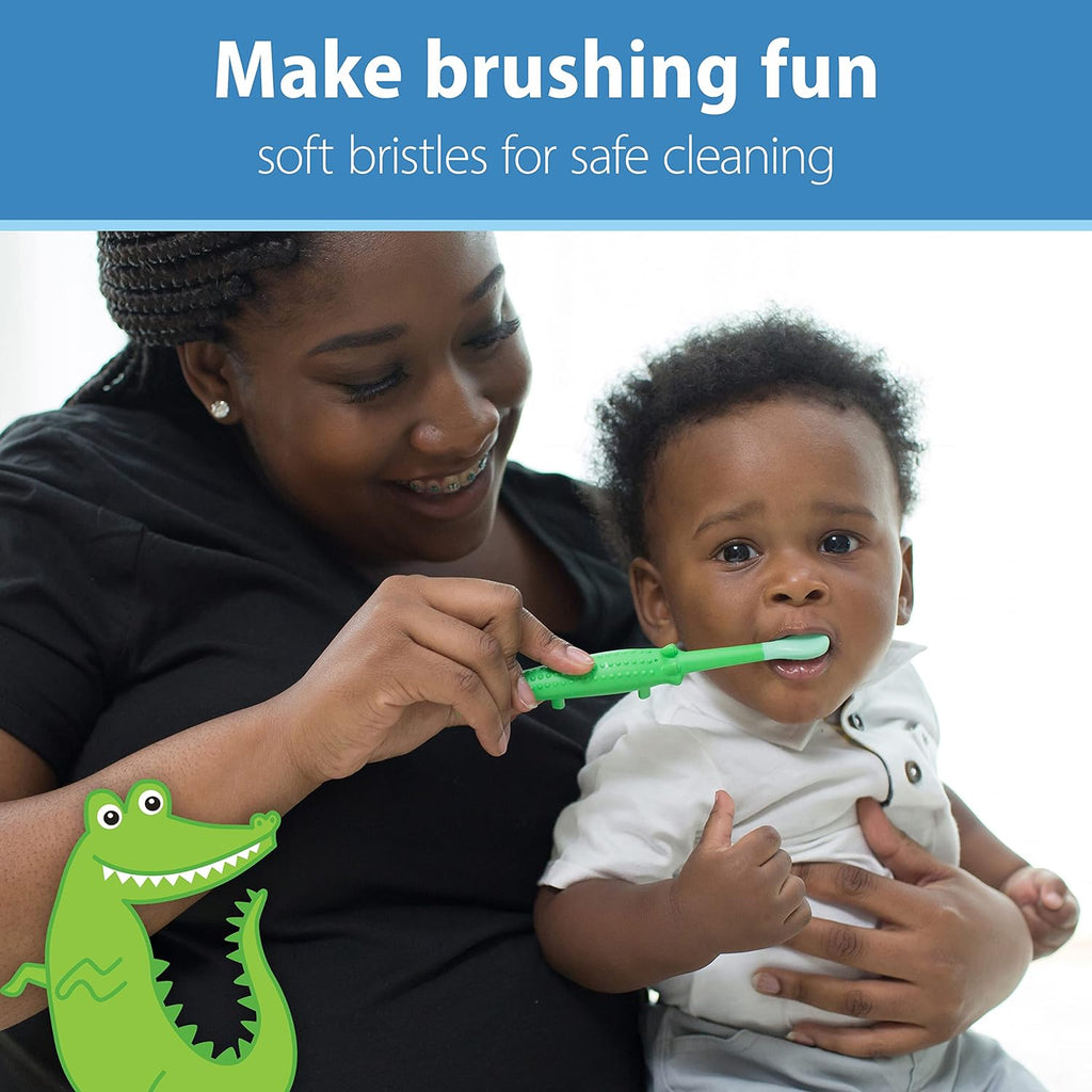 Baby and Toddler Toothbrush, Crocodile 1-Pack, 1-4 Years