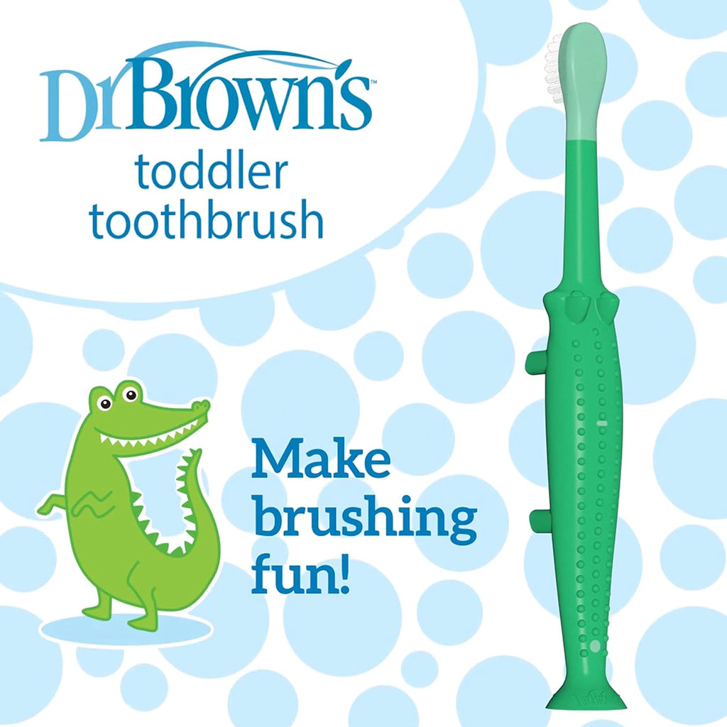 Baby and Toddler Toothbrush, Crocodile 1-Pack, 1-4 Years