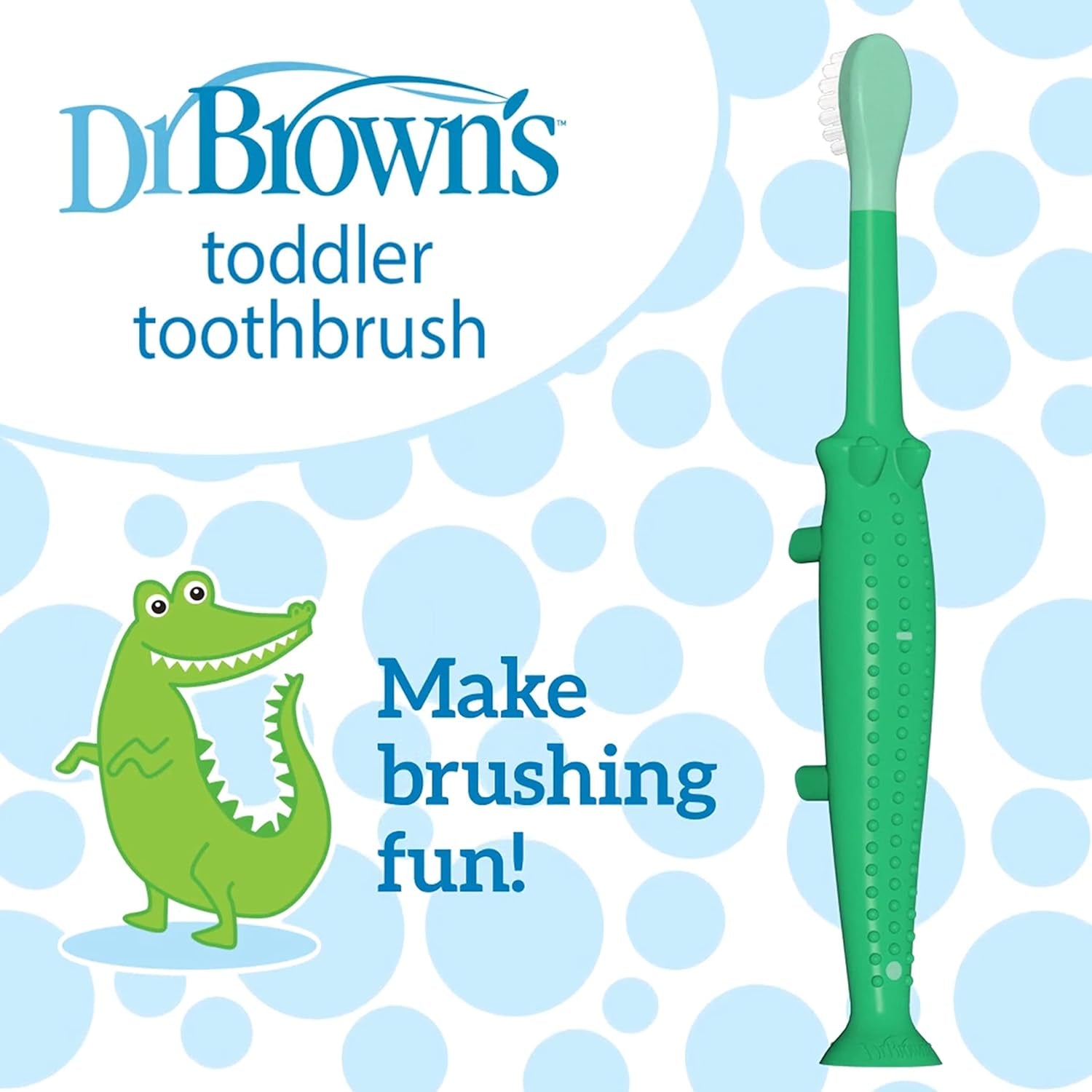 Baby and Toddler Toothbrush, Crocodile 1-Pack, 1-4 Years