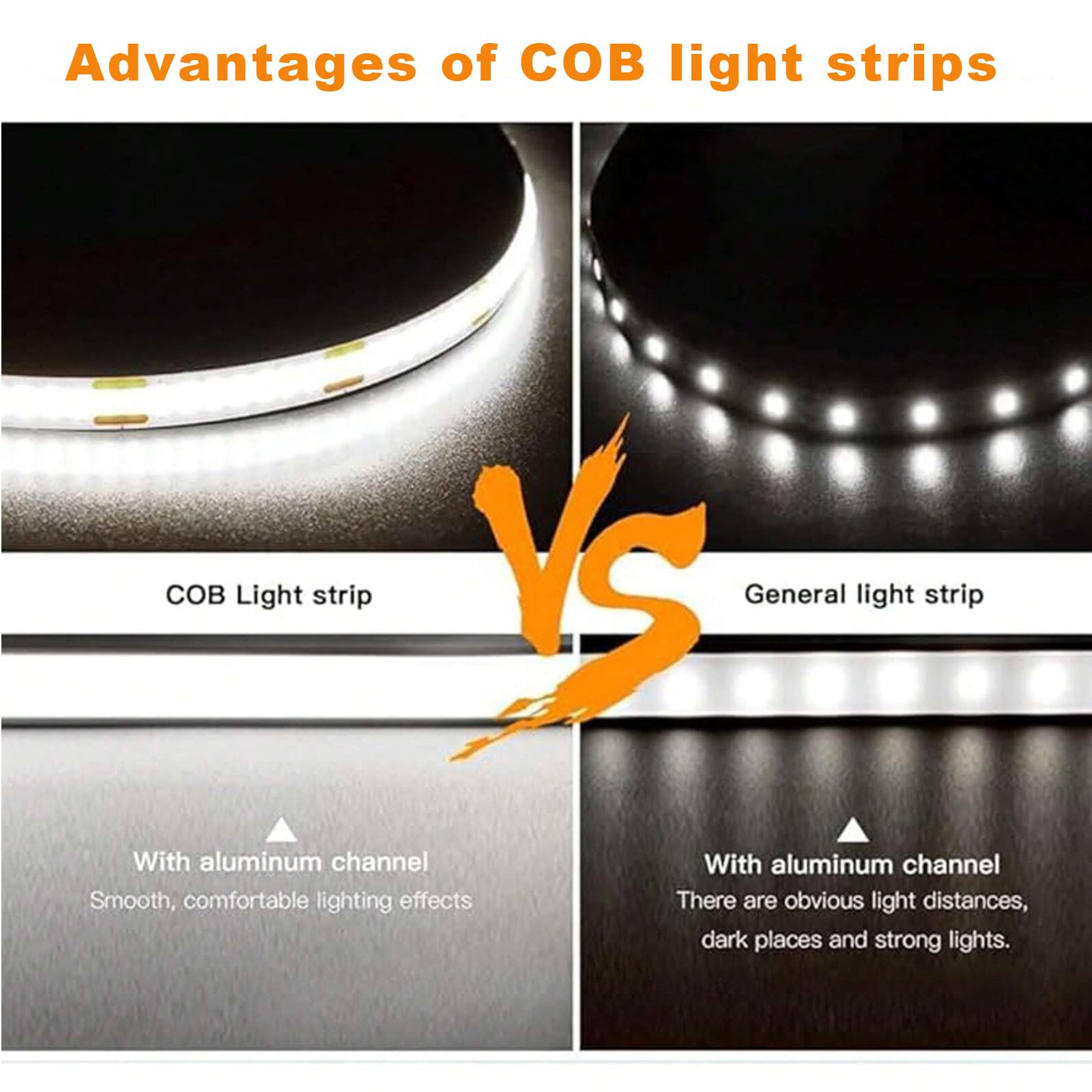 5V Usb Led Strip Lights, 3.28Ft Cob Light Strip White, Short Led Strip Light, Flexible Bright 5V Led Strip For Under Cabinet, Kitchen, Tv Backlight, Shelves, Displays And Tv Lights