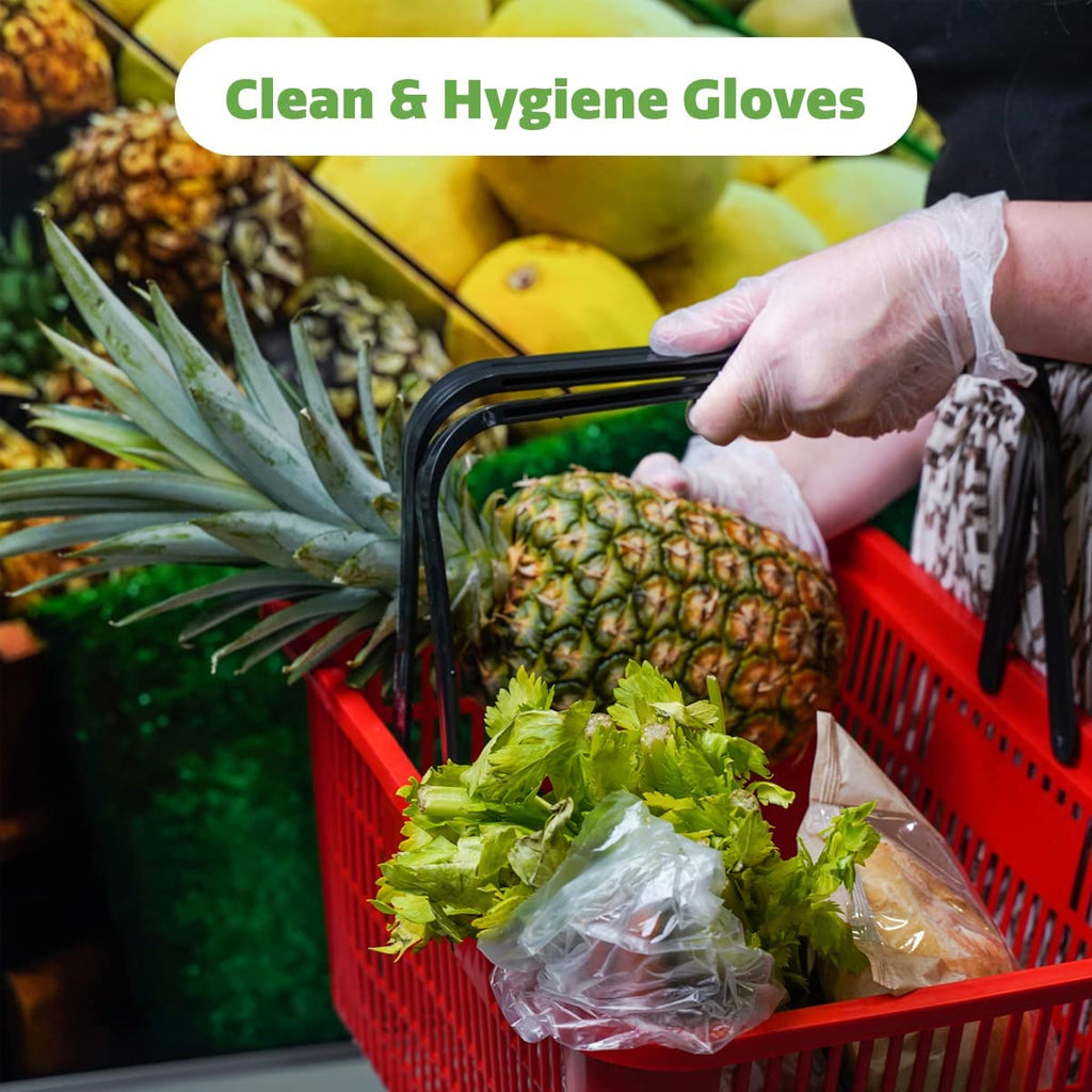 Clear Powder Free Vinyl Disposable Plastic Gloves [100 Pack]