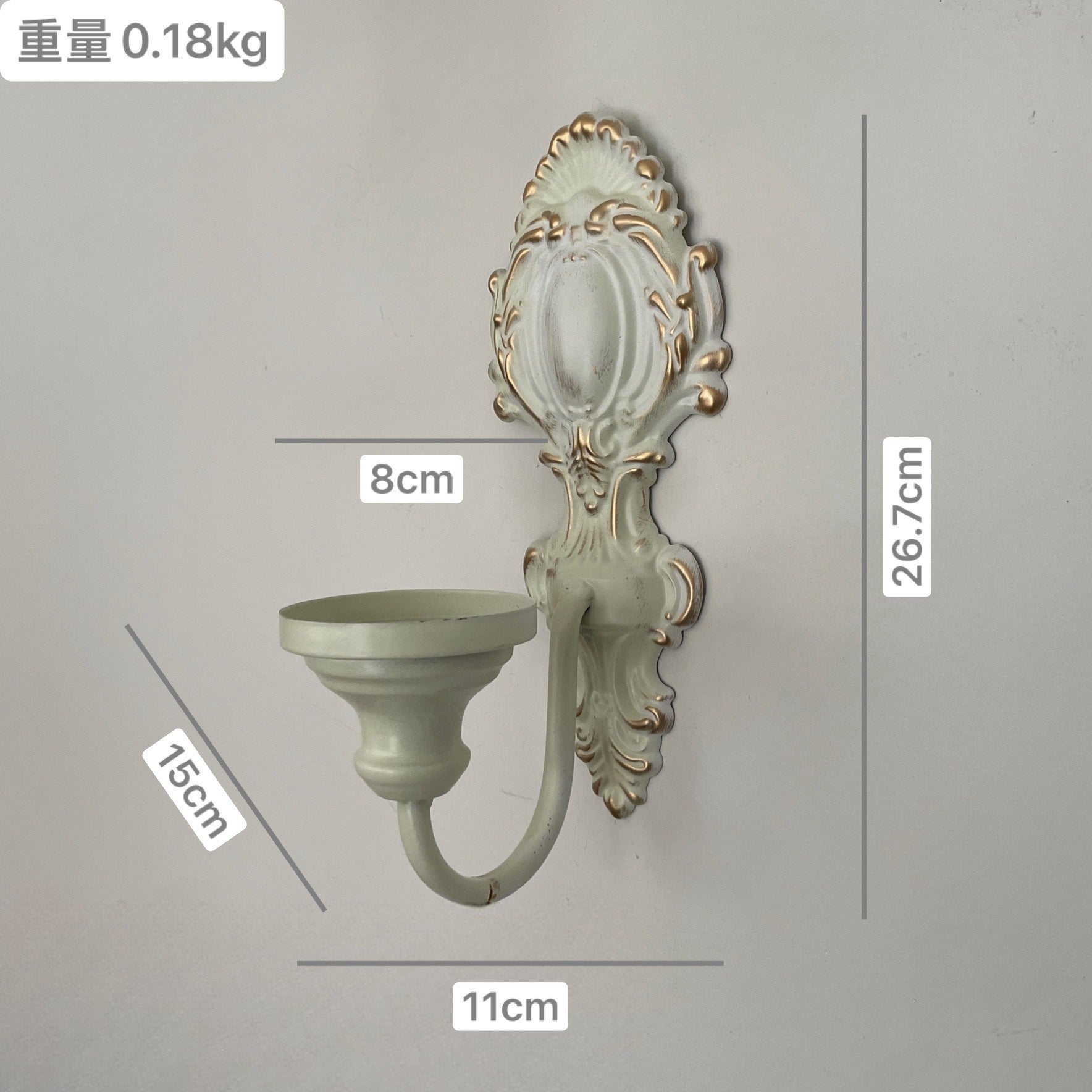 American Rustic Wall-Mounted Candle Holder, Iron Candle Stand, Country Cottage Style Home Decor, Soft Furnishing Wall Decoration