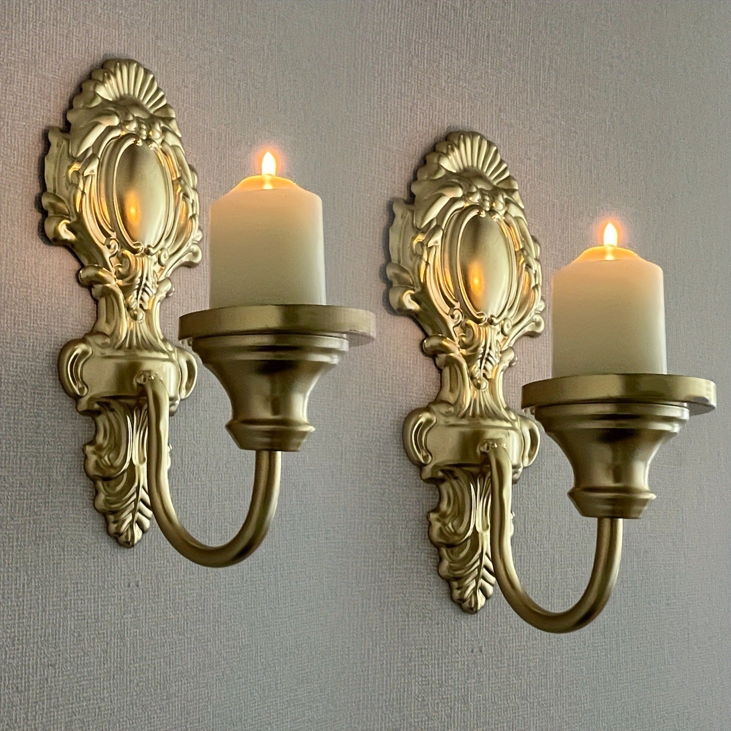 American Rustic Wall-Mounted Candle Holder, Iron Candle Stand, Country Cottage Style Home Decor, Soft Furnishing Wall Decoration